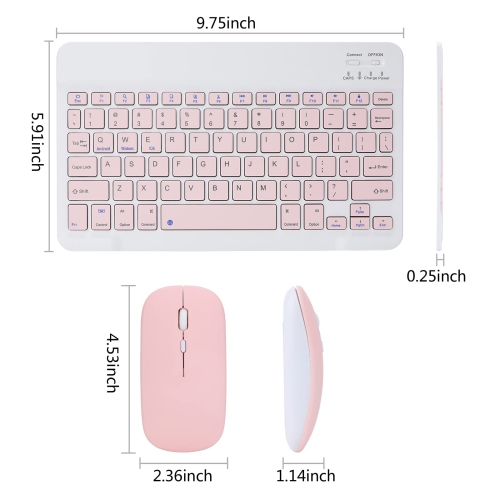 Rechargeable Bluetooth Keyboard and Mouse Combo Ultra-Slim Wireless Mouse Keyboard Set for Android Windows Tablet Cell Phone iPhone iPad Pro Air