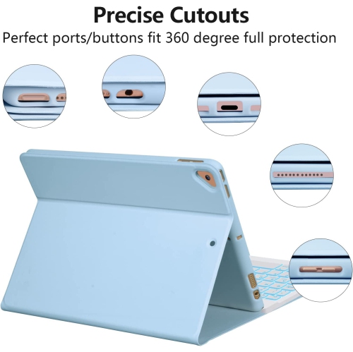 iPad Keyboard Case 9th Generation, Keyboard Case for New iPad 10.2 9th Gen - iPad 8th Gen, iPad Gen 7,iPad 10.5 inch, Detachable Keyboard for iPad