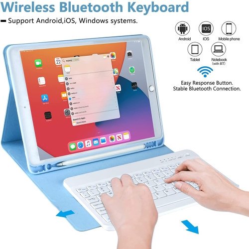 iPad Keyboard Case 9th Generation, Keyboard Case for New iPad 10.2 9th Gen - iPad 8th Gen, iPad Gen 7,iPad 10.5 inch, Detachable Keyboard for iPad