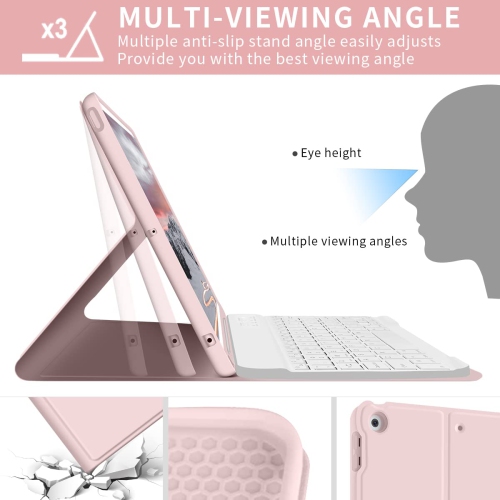 New iPad 9th/8th/7th Generation Case Keyboard 10.2", Magnetically Wireless Bluetooth Keyboard Case with Pencil Holder, Auto Wake/Sleep Cover for iPad