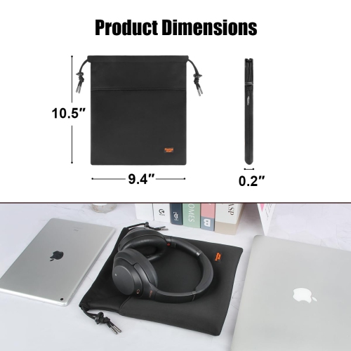 Headphone Bag Storage Drawstring Headset Pouch Soft Headset Case Bag Lightweight Portable Travel Carrying Organizer for Gaming Headsets Over-Ear
