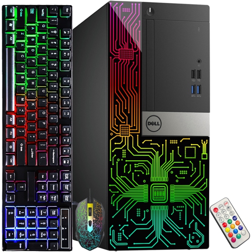 DELL  Refurbished (Good) Optiplex RGB Gaming PC Desktop Tower Computer, Geforce Gtx 1050 Ti 4GB, Intel Hexa-Core I5-8500 Processor, 16GB Ddr4 Ram