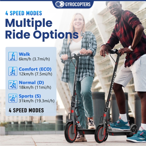 Gyrocopters J30 Electric Scooter with Seat for Adults & Teens | Escooter with App | UL2272 Certified | 31km/h Speed, 30 km Range 350W Motor | LED