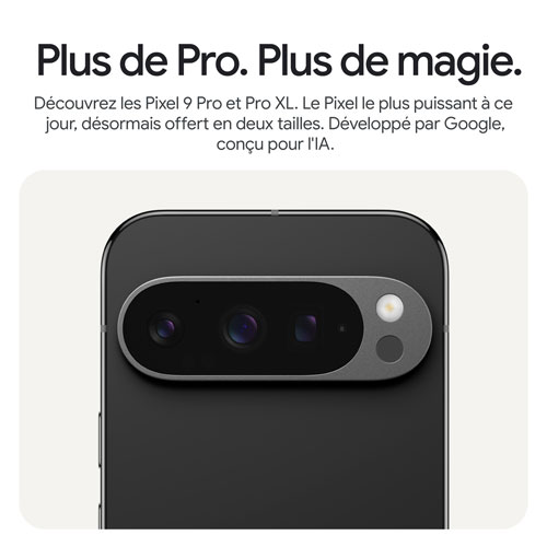Pixel 9 Pro de 256 Go de Google avec Koodo - Noir volcanique - Forfait Balance sélectionné