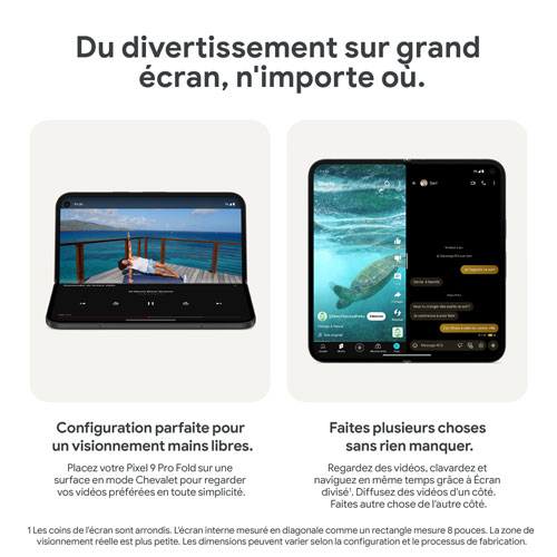 Pixel 9 Pro Fold de 256 Go de Google avec Freedom Mobile - Noir volcanique - Paiement Balance mensuel