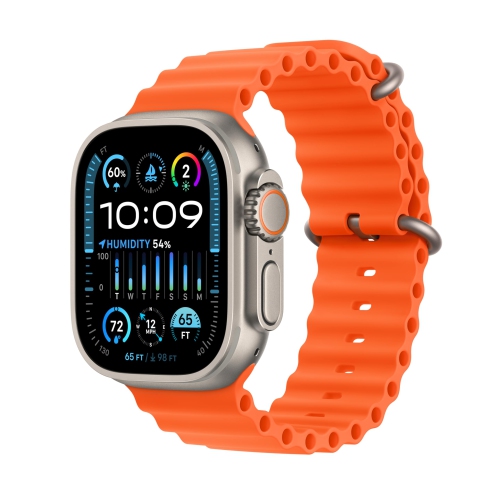 APPLE  Watch Ultra 2 [Gps + Cellular 49Mm] Smartwatch With Rugged Titanium Case & Ocean Band, One Size In Orange Great watch