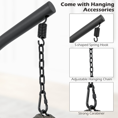 Chaise Oeuf de Costway avec coussin et coussins suspendus pour le salon