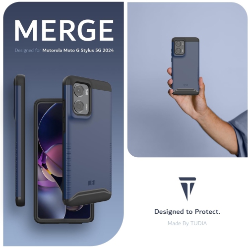 TUDIA Merge Moto G Stylus 5G 2024 Case Dual Layer - Indigo Blue