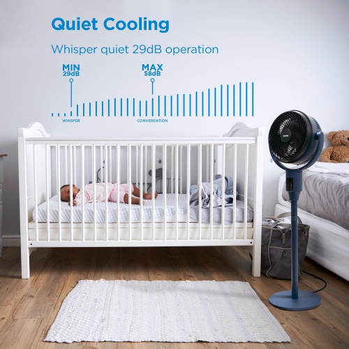 Ventilateur oscillant 2-en-1 Ultra Quiet de Danby à 9 vitesses, niveau de bruit 29 dB, oscillation multidirectionnelle, support/table