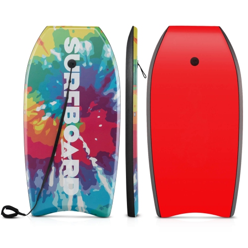 Costway 37" Lightweight Body Board with EPS Core XPE Deck HDPE Bottom Crescent Tail Colorful