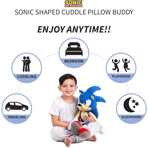 Coussin à câliner en peluche de 22 po Sonic the Hedgehog Really Big