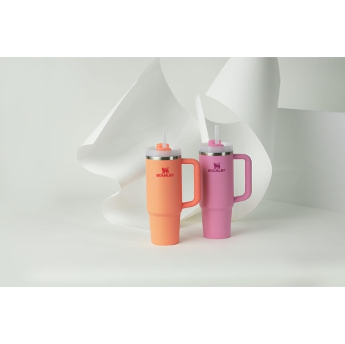 Stanley 30OZ Quencher H2.0 FlowState Stainless Steel Vacuum Insulated Tumbler with Lid and Straw for Water, Iced Tea or Coffee Peony Color