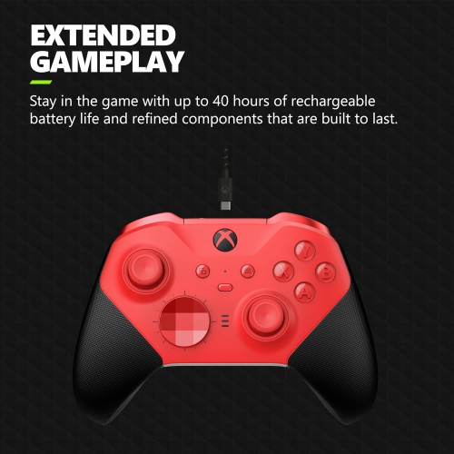 Refurbished- Xbox Elite Wireless Gaming Controller Series 2 Core – Red – Xbox Series X|S, Xbox One, Windows PC, Android, and iOS