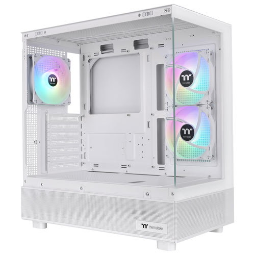 Tour d'ordinateur intermédiaire ATX View 270 Plus TG ARGB de Thermaltake - Blanc