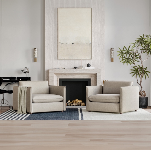 Valencia Katherine Performance Fabric Accent Chair, Beige