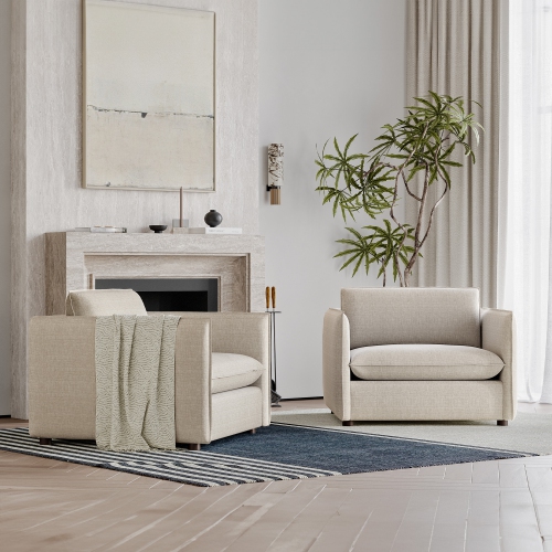 Valencia Katherine Performance Fabric Accent Chair, Beige