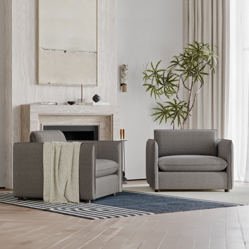 Valencia Katherine performance – Fauteuil d’appoint en tissu, gris anthracite