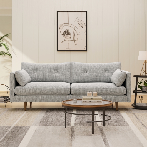 Valencia Riga Modern Fabric Sofa, Grey
