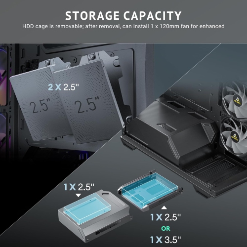 ANTEC DARK CUBE GAMING CASE C3 ARGB ITX, M-ATX, BLACK