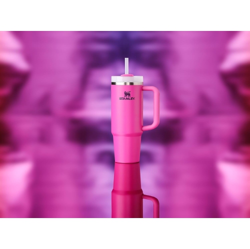 Stanley Quencher H2.0 30oz. FlowState Stainless Steel Vacuum Insulated Tumbler with Lid and Straw for Water, Iced Tea or Coffee / Fuchsia