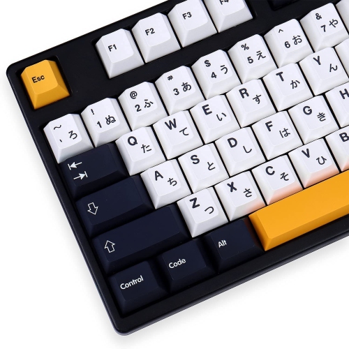 Keycaps 138 Keys Black White Keycap Cherry Profile Dye-Sub PBT Minimalist Compatible with GH60 / GK64 / GK61 / 68/87/104 Keyboard