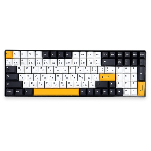 Keycaps 138 Keys Black White Keycap Cherry Profile Dye-Sub PBT Minimalist Compatible with GH60 / GK64 / GK61 / 68/87/104 Keyboard