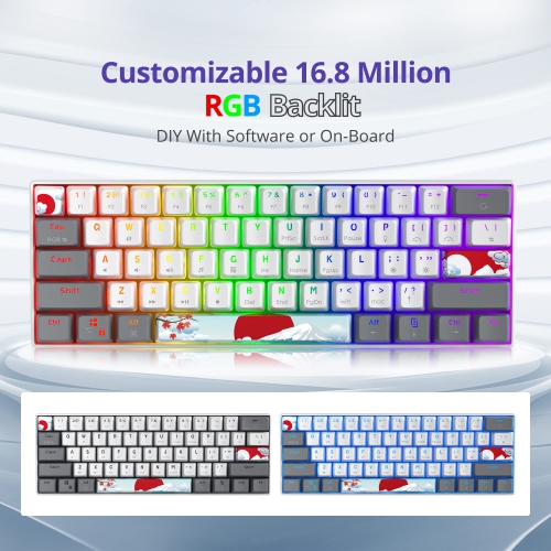 RGB Mechanical Keyboard 60 Percent Red Switches, Ultra-Compact Mini Wired Gaming Keybaord with Backlit PBT Dye-Sub Keycaps for Win/Mac/PC