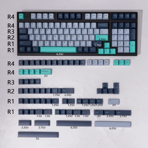 171 Keys PBT Doubleshot Keycaps Cherry Profile Hammerhead Shark Custom Keycaps Set for 60% 65% 70% 75% 100% Cherry MX Gateron Kailh Switches