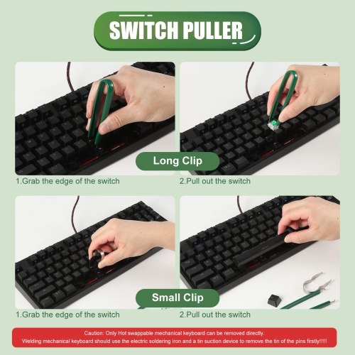 Set of 5pcs Keyboard Cleaning Kit, Keycap Remover Key Switch Puller Keycap Puller Kit with Keycap Tweezers for Hot Swappable Mechanical Keyboards