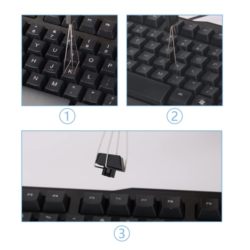 2 Pcs Keycap Puller Mechanical Switch Puller Stainless Steel Keyboard Remover with 2 Pcs Keyboard Brush Must-have Tool for Mechanical Keyboard Clean,
