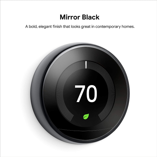 Boîte ouverte - thermostat Nest Learning de Google - thermostat intelligent programmable pour la maison - thermostat Nest de 3rd génération - Noir