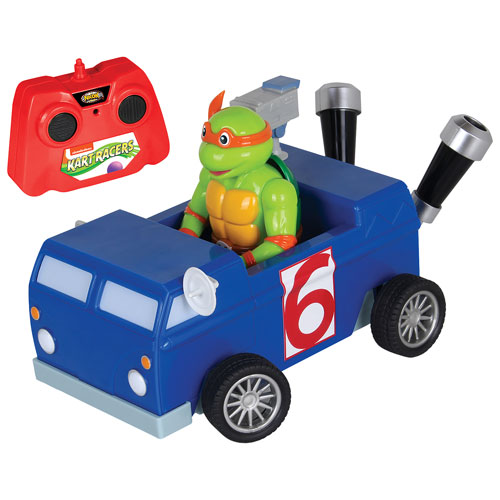 Voiture téléguidée TMNT Michelangelo Channel 6 de NKOK - Bleu/Rouge