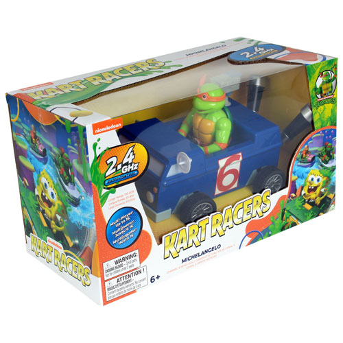 Voiture téléguidée TMNT Michelangelo Channel 6 de NKOK - Bleu/Rouge