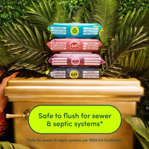 Goodwipes Flushable Wet Wipes, Cedar Scent, 60 Wipe Pack, 1 Count, For Men