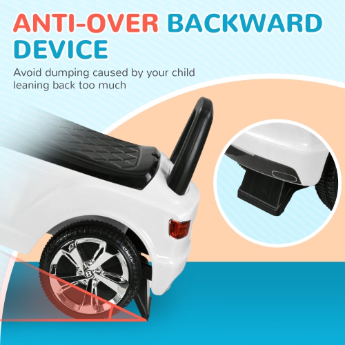 Qaba Bentley Bentayga voiture bébé sous licence, jouet porteur pied-à-sol avec musique de klaxon, rangement sous le siège, pendant 18-36 mois, blanc