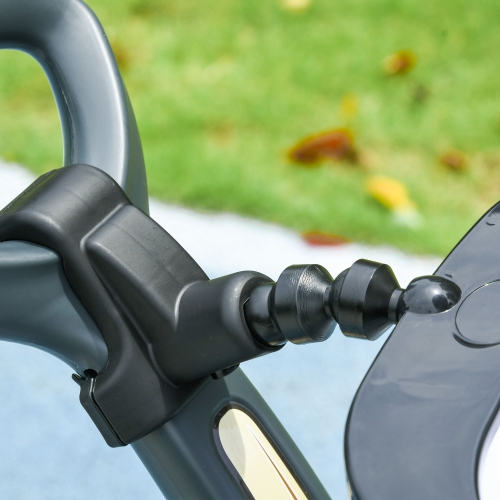 Qaba Push car, 3-en-1 enfant voiture tout-petit coulissante avec musique, lumière, voiture de bébé pied-à-sol avec poignée, auvent amovible, barrière