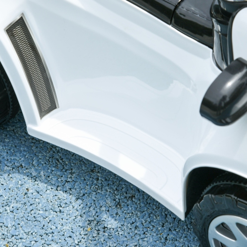 Qaba Push car, 3-en-1 enfant voiture tout-petit coulissante avec musique, lumière, voiture de bébé pied-à-sol avec poignée, auvent amovible, barrière