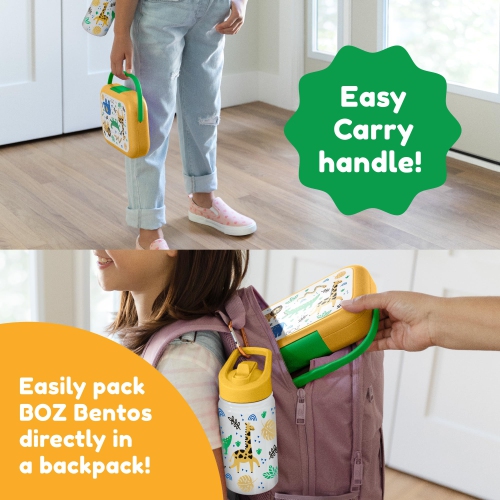 BOZ Bento Box for Kids - Toddler Lunch Box for Daycare - Leak Proof 4 Compartments Kids Lunch Container - Dishwasher Safe - Bento Lunch Box