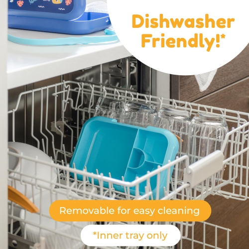 BOZ Bento Box for Kids - Toddler Lunch Box for Daycare - Leak Proof 4 Compartments Kids Lunch Container - Dishwasher Safe - Bento Lunch Box