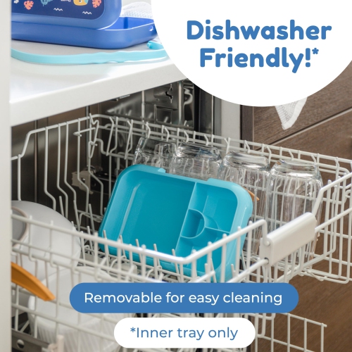 BOZ Bento Box for Kids - Toddler Lunch Box for Daycare - Leak Proof 4 Compartments Kids Lunch Container - Dishwasher Safe - Bento Lunch Box