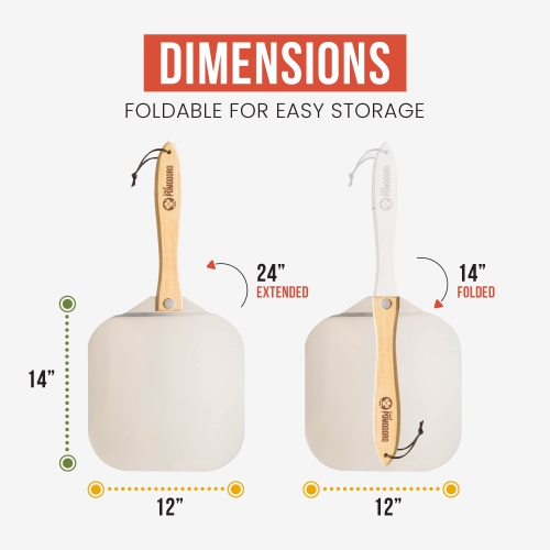 Pelle à pizza Pomodoro, 12 x 14 po et 14 po, ensemble de coupe-pizza en acier inoxydable, palette à pizza en métal, spatule à pizza, lame à pizza