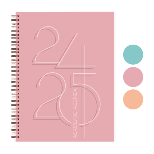 Rileys & Co Planner 2024-2025 Academic Year, 18-Month Academic Weekly Planner - Deco Weekly & Monthly Agenda Planner, Flexible Cover (8.5 x 11 inch, Pink)
