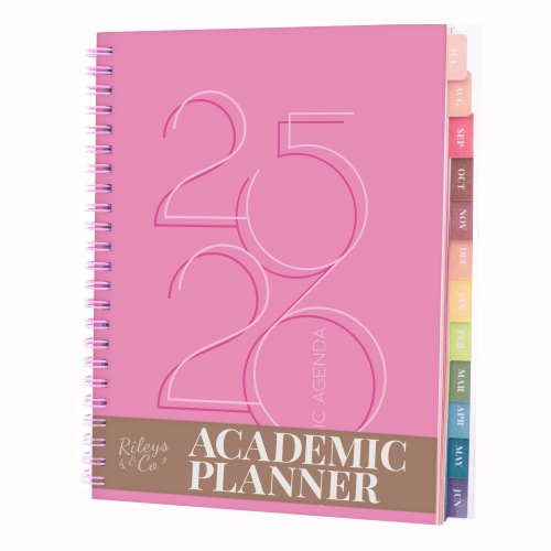 RILEYS & CO.  Rileys & Co Planner 2025-2026 Academic Year, 12-Month Deco Academic Weekly Planner 8 X 6 In In Pink