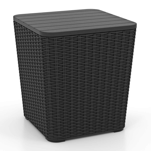 Costway 11.5 Gallon Water-proof Deck Box with Removable Lid Storage Container Side Table