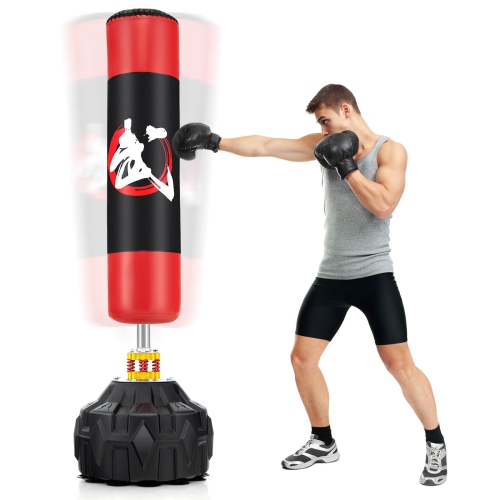 COSTWAY  70" Freestanding Punching Bag With Fillable Base 12 Suction Cups & Shock Absorbers