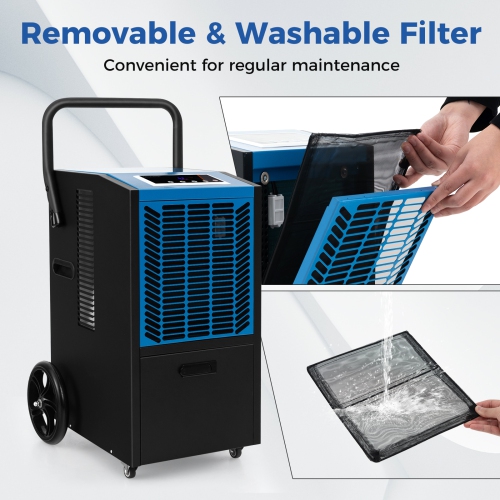 Déshumidificateur commercial de 163 chopines de Costway avec pompe et tuyau de drainage, déshumidificateur robuste