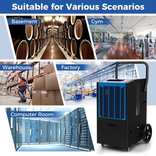 Déshumidificateur commercial de 163 chopines de Costway avec pompe et tuyau de drainage, déshumidificateur robuste
