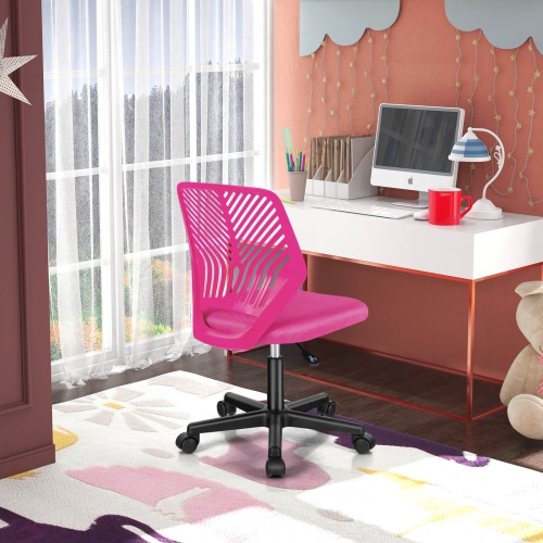 Chaise de bureau ergonomique à hauteur réglable pour enfants avec chaise de travail à roulettes universelles de Costway