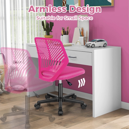 Chaise de bureau ergonomique à hauteur réglable pour enfants avec chaise de travail à roulettes universelles de Costway