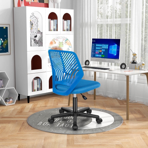 Chaise de bureau ergonomique à hauteur réglable pour enfants avec chaise de travail à roulettes universelles de Costway